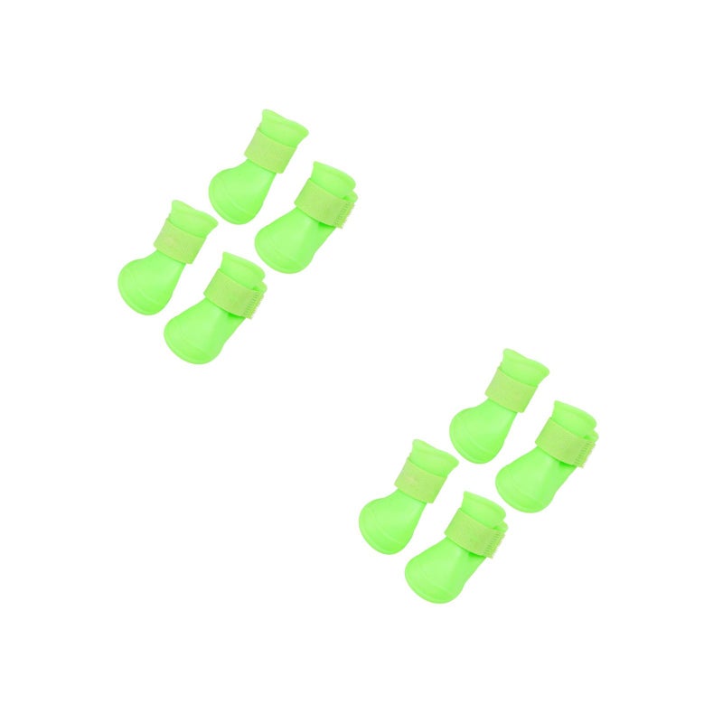2pcs Little Pet Dog Puppy Anti- Rain Snow Boots Candy Colors Rubber Boots Shoes - Size (Green) - Image 1