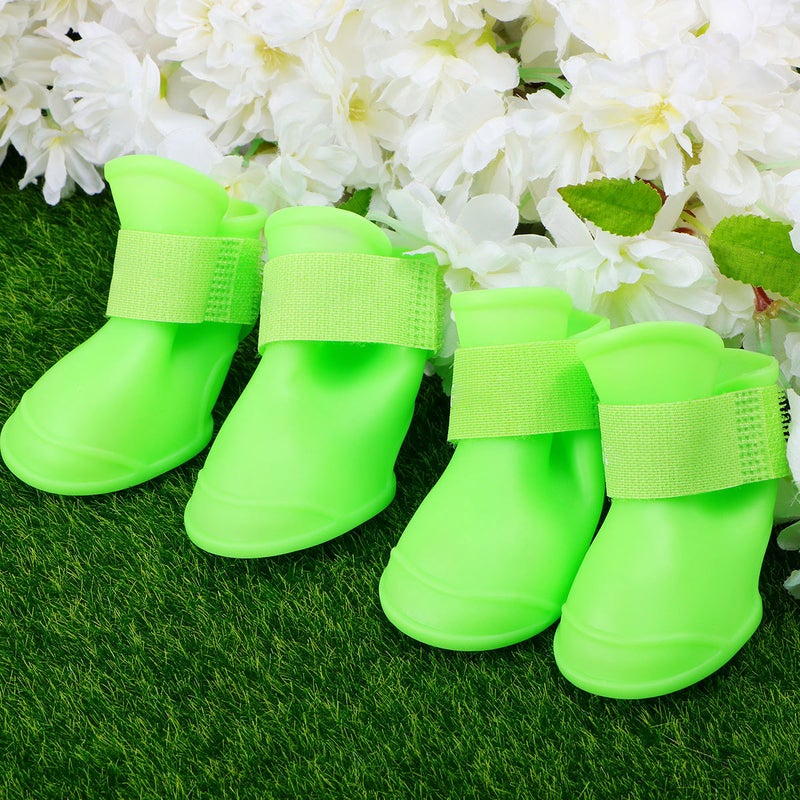 2pcs Little Pet Dog Puppy Anti- Rain Snow Boots Candy Colors Rubber Boots Shoes - Size (Green) - Image 5