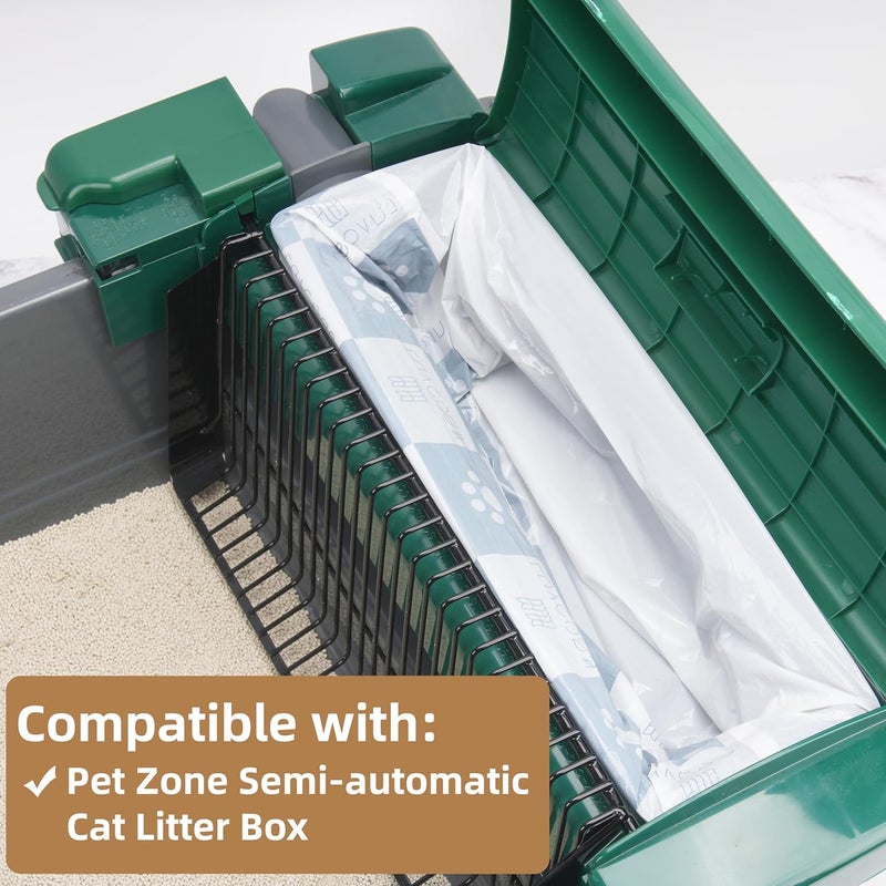 LUVCOSY Permanent Waste Receptacle with 40 Liners Compatible with Pet Zone Semi Automatic Cat Litter Box, Sturdy Litter Box with Kitty Litter Bags, No-Touch Litter Box Liners(Machine NOT Included) - Image 3