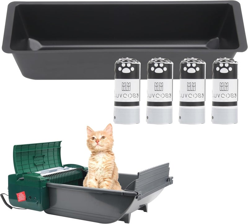 LUVCOSY Permanent Waste Receptacle with 40 Liners Compatible with Pet Zone Semi Automatic Cat Litter Box, Sturdy Litter Box with Kitty Litter Bags, No-Touch Litter Box Liners(Machine NOT Included) - Image 1
