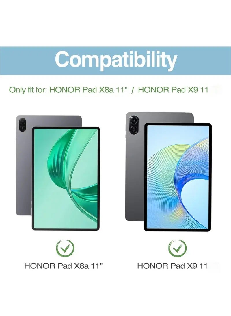 حافظة زهرية لطيفة لهاتف Honor Pad X9 / Honor Pad X8a (11 بوصة) - غطاء ذكي جميل بتصميم زهري عتيق مع ظهر شفاف بلوري، غلاف واقي من الصدمات للفتيات - Image 5