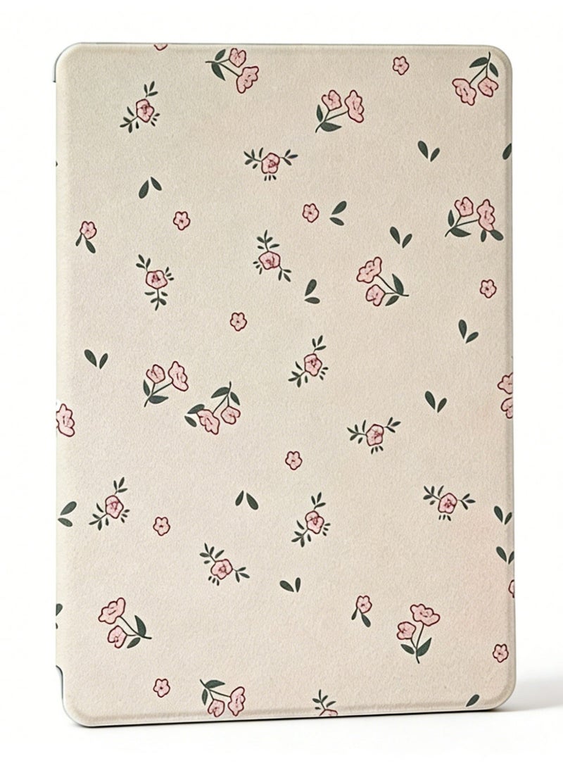 حافظة زهرية لطيفة لهاتف Honor Pad X9 / Honor Pad X8a (11 بوصة) - غطاء ذكي جميل بتصميم زهري عتيق مع ظهر شفاف بلوري، غلاف واقي من الصدمات للفتيات - Image 3