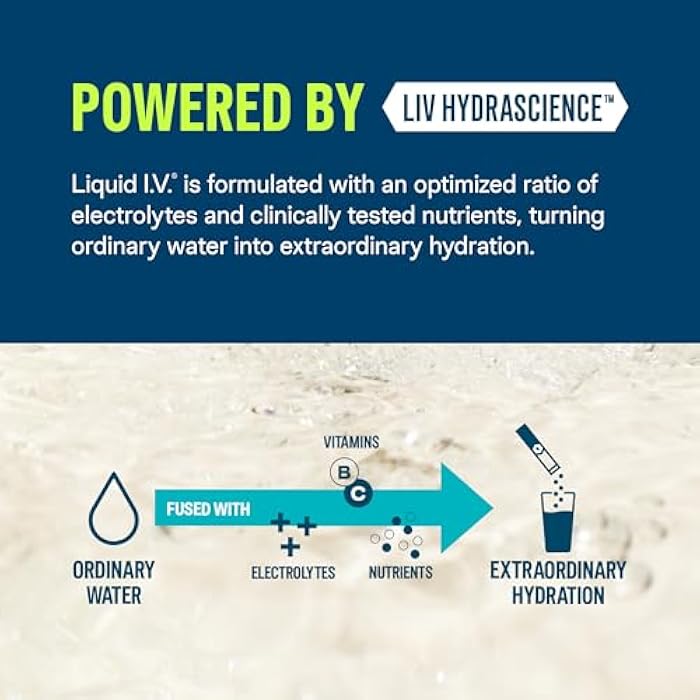 Liquid I.V. سائل I.V.® مضاعف الترطيب خالي من السكر - ليمون ليمون | مسحوق مشروب الإلكتروليت | 1 عبوة (14 حصة) - Image 4