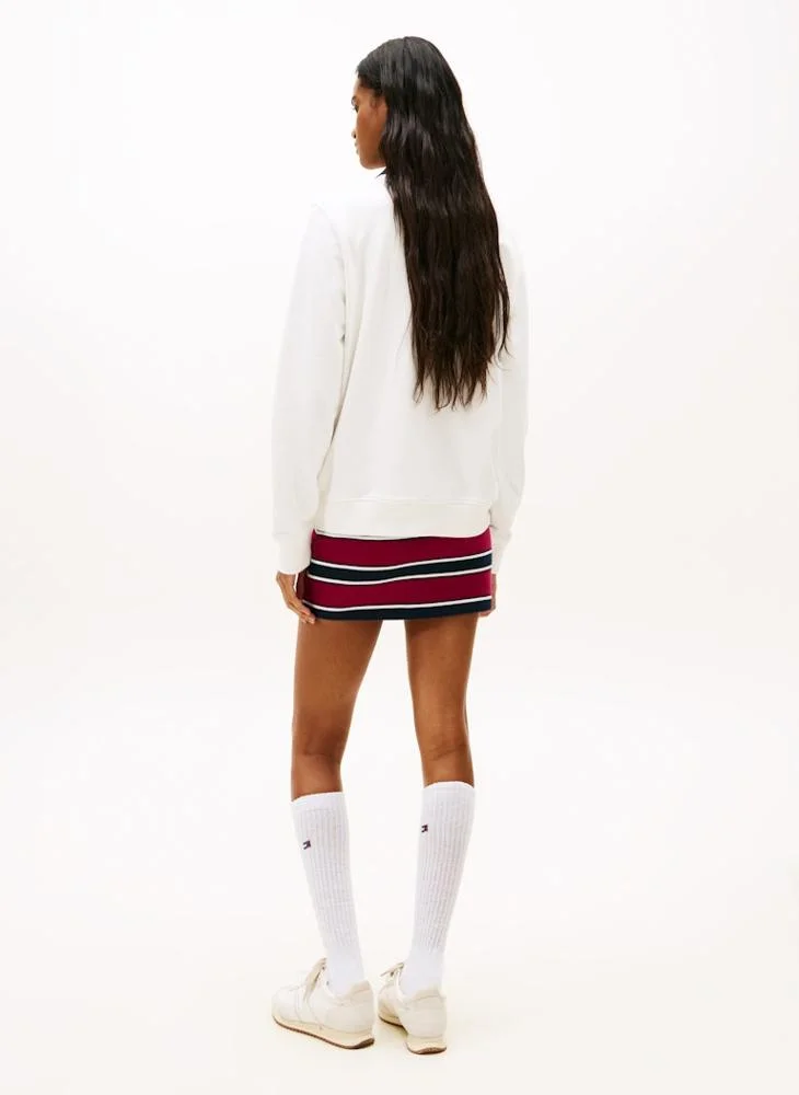 تومي جينز بلوزة قطنية بياقة دائرية ورسومات