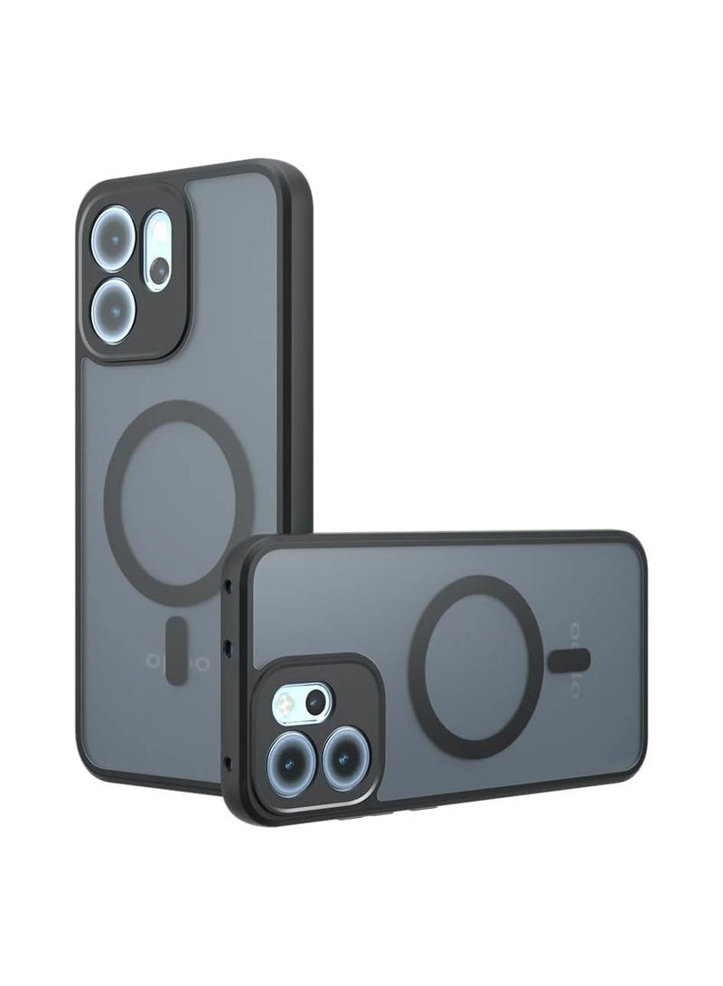 general OPPO Reno14 F 5G Magnetic Case Matte Matte Translucent Black Case Anti-Yellowing Airbag PC+TPU Shockproof Protective Back Case OPPO Reno 14F - Image 1