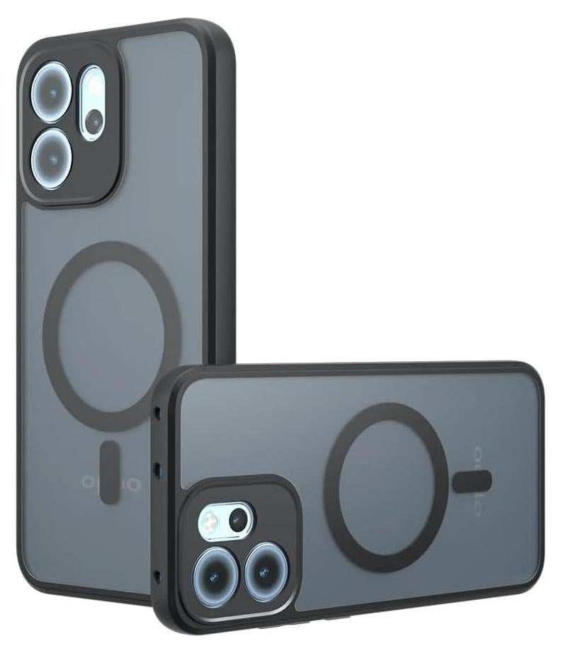 عام "غطاء OPPO Reno14 F 5G المغناطيسي - غطاء خلفي أسود شبه شفاف غير لامع، مقاوم للاصفرار، مزود بتقنية Airbag Protection من مادة PC+TPU المضادة للصدمات" - Image 1