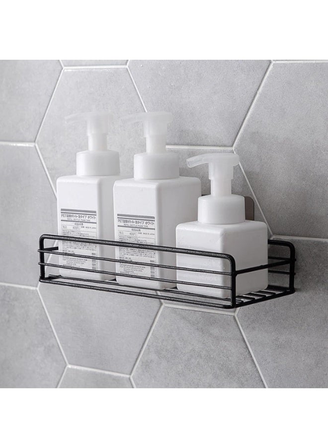 Soofam Shower Caddy,2 PcsNo Drilling Adhesive Shower Shelf for Bathroom Storage, Rustproof Stainless Steel Shower Organizer Wall Mounted, 2 Pcs (Black And White) - Image 4