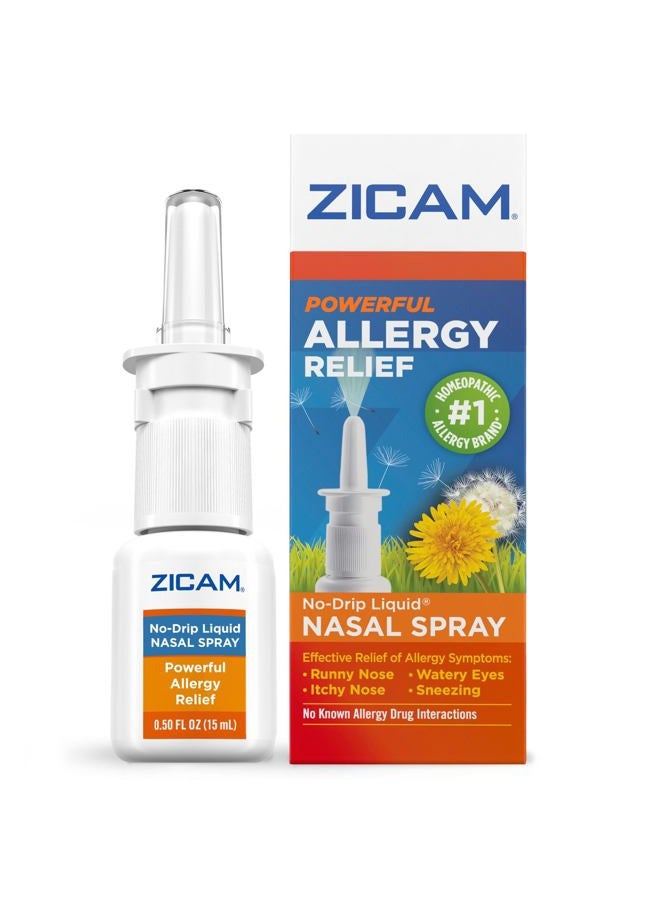 Zicam رذاذ أنف سائل خالي من القطرات لتخفيف الحساسية غير مسبب للنعاس، 0.5 أونصة - Image 1