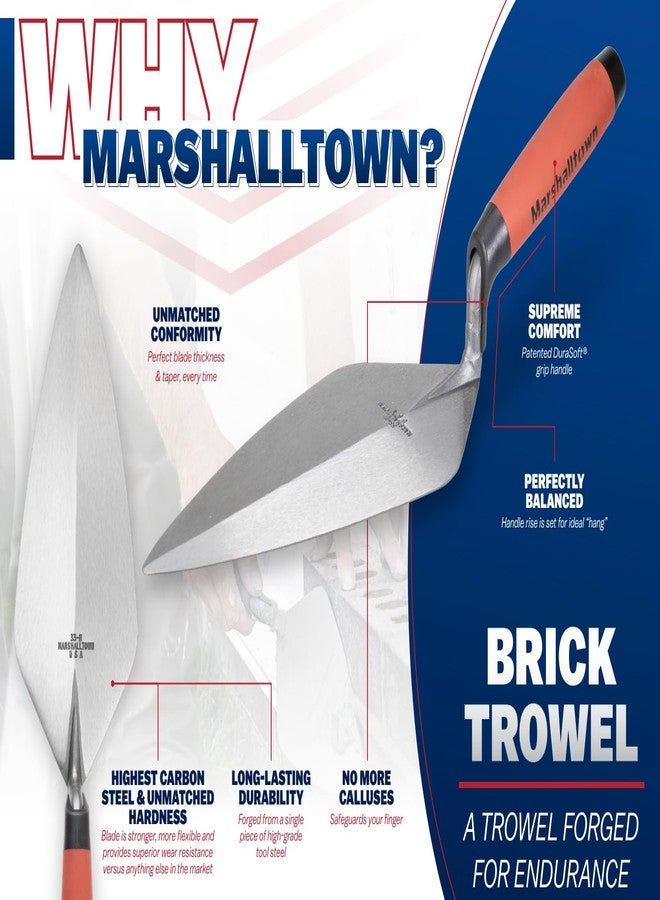 MARSHALLTOWN London Brick Trowels, Plastic Handle, 267mm Length, 121mm Width, London Pattern, Made in The USA, 33P10.5 - Image 5