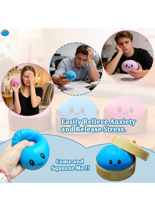 TOP ONE Dumpling Squishy Dumpling Stress Ball Steamed Stuffed Bun Stress Relief Squeezing Bun Toys For Halloween Project Tricking People Kid Playing - Image 3