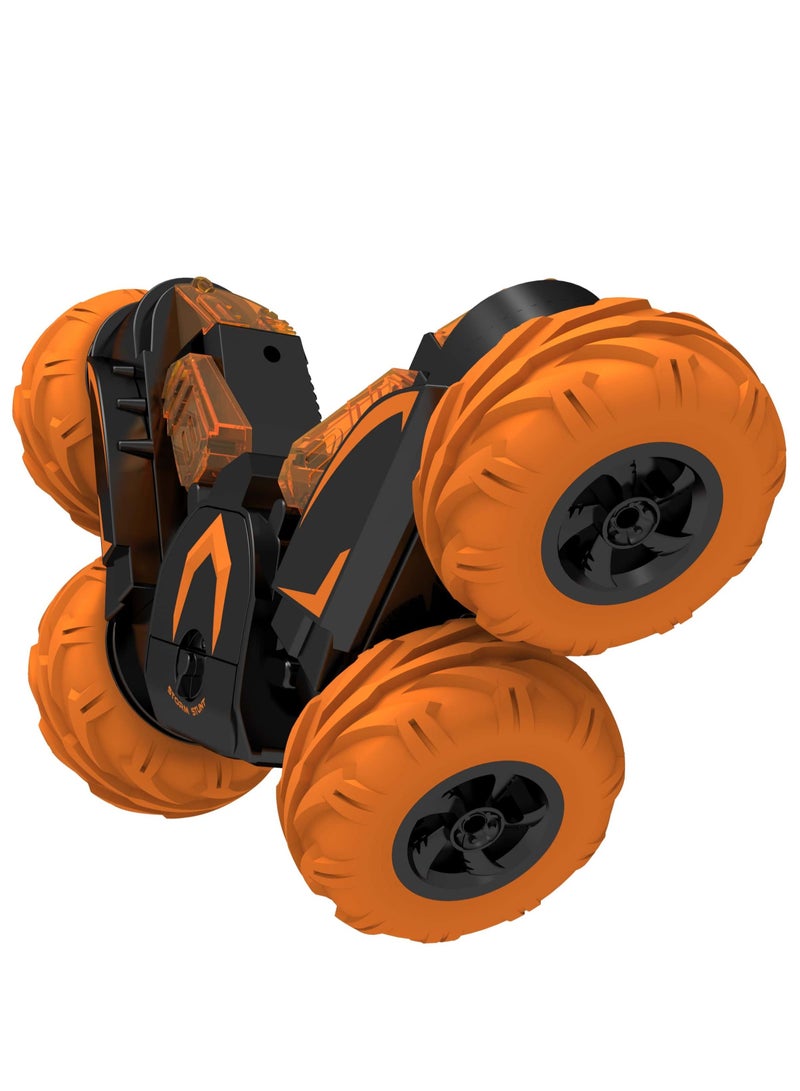 ROLL UP KIDS سيارة سباق بهلوانية مزدوجة التحكم عن بعد، سيارة دفع رباعي 4WD، تحكم عن بعد 2.4GHz. مركبة دوارة مزدوجة الجوانب تقلب 360 درجة. - Image 3