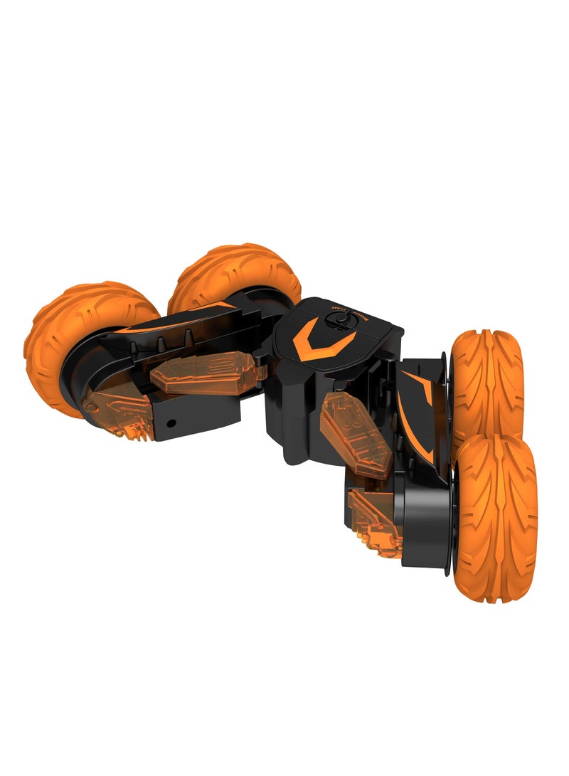 ROLL UP KIDS سيارة سباق بهلوانية مزدوجة التحكم عن بعد، سيارة دفع رباعي 4WD، تحكم عن بعد 2.4GHz. مركبة دوارة مزدوجة الجوانب تقلب 360 درجة. - Image 5