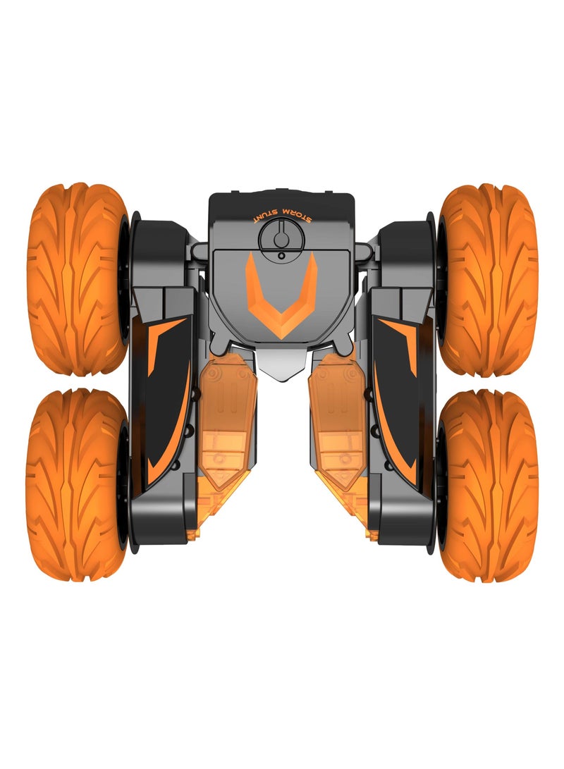 ROLL UP KIDS سيارة سباق بهلوانية مزدوجة التحكم عن بعد، سيارة دفع رباعي 4WD، تحكم عن بعد 2.4GHz. مركبة دوارة مزدوجة الجوانب تقلب 360 درجة. - Image 2