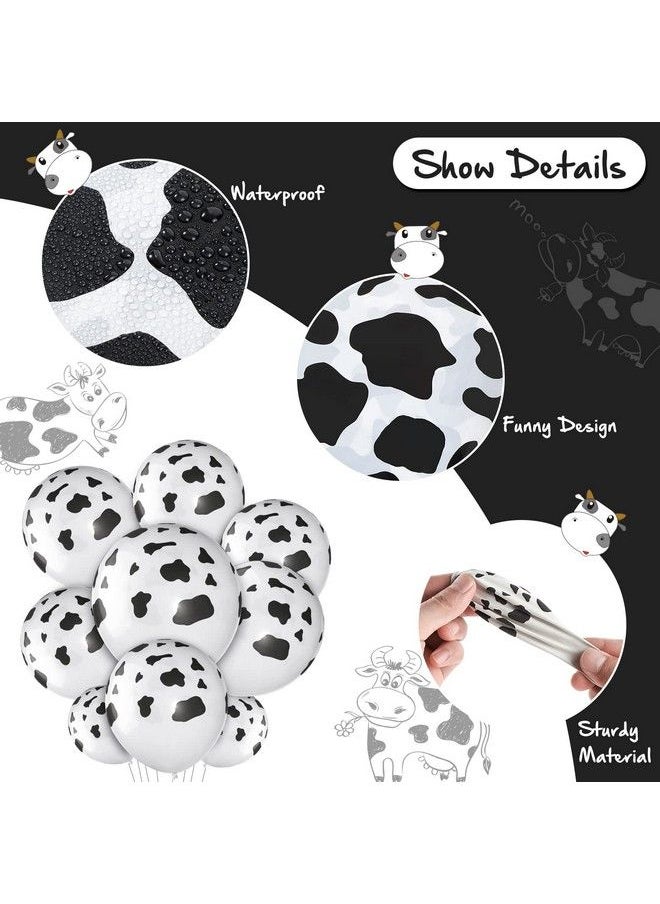 Tegeme - Cow Tablecloth Cow Print Table Cover And 30 Pieces Cow Print Balloons With 2 Strands Cow Pattern Triangle Flag Cow Print Pennant Banners For Party Picnic Supplies (Black White) - Image 1