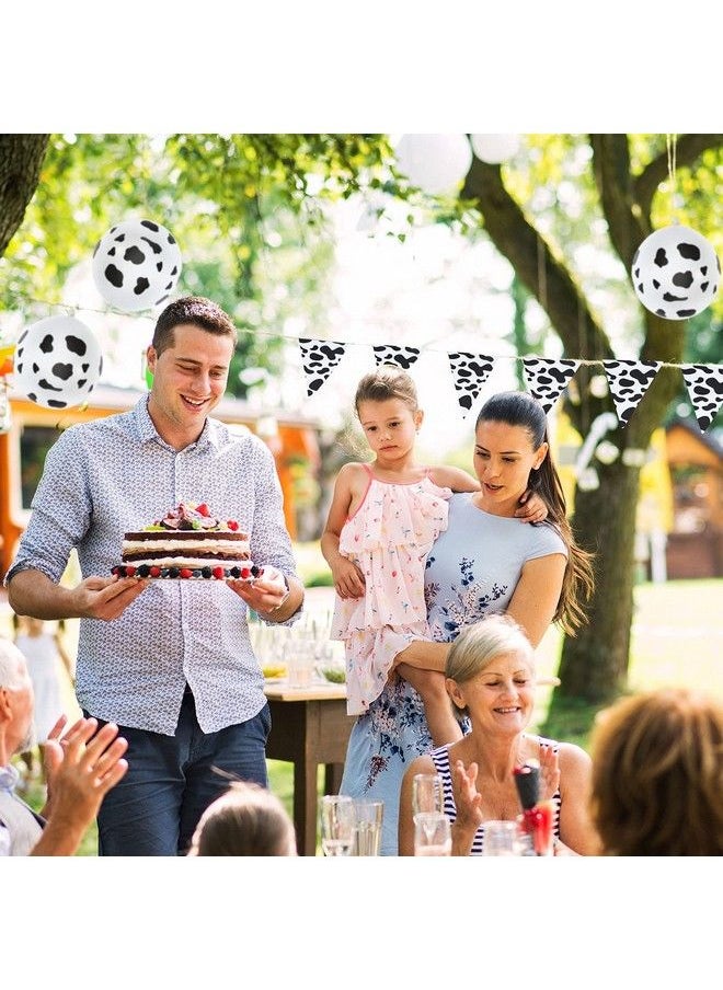 Tegeme - Cow Tablecloth Cow Print Table Cover And 30 Pieces Cow Print Balloons With 2 Strands Cow Pattern Triangle Flag Cow Print Pennant Banners For Party Picnic Supplies (Black White) - Image 1