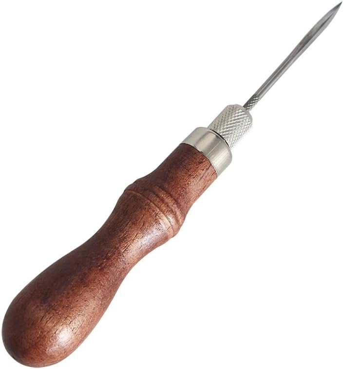 Co-link DIY 4 in 1 Adjustable Wood Handle awl Repair Tool Stitcher Sewing Awl Hand Stitcher Repair Tool Kit for Leather - Image 5