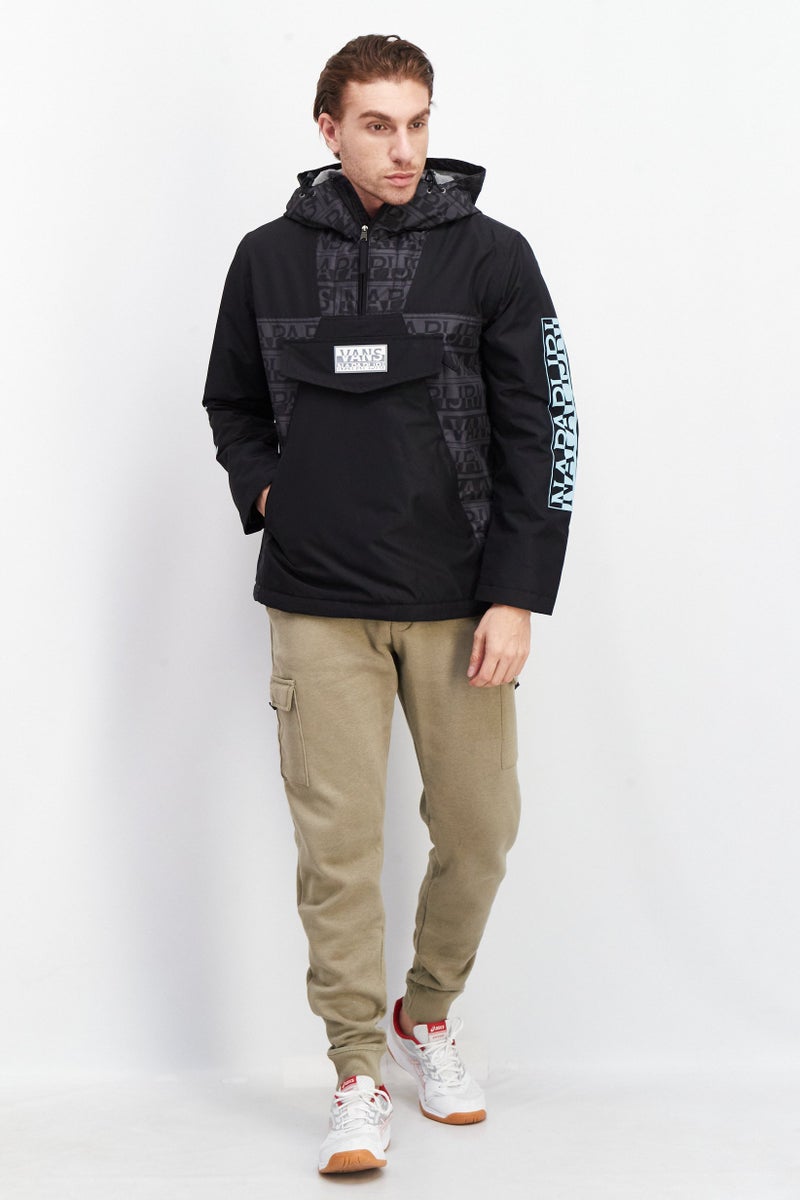 VANS Men Brand Logo Soft Shell Hooded Jacket , Black Combo - Image 3