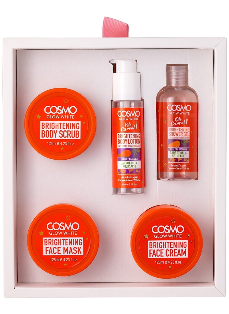 COSMO A Brightening Kit Consisting Of 5 Skin And Body Care Products With Carrot Oil And Kojic Acid  - Image 2