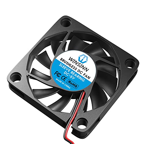 WINSINN DC 60mm Fan 5V 6010 Sleeve Bearing Brushless Cooling 60mmx10mm 2PIN (Pack of 4Pcs) - Image 5