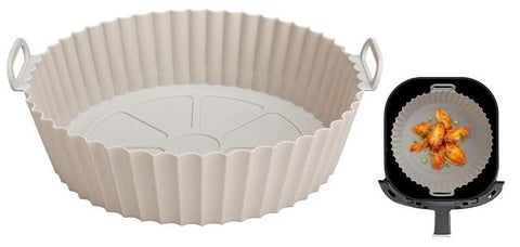 قوالب ايرفراير سيليكون غير لاصق، قالب وعاء سليكون ارفرير دائري آمن غذائيًا للقلاية الهوائية، بطانة مقلاة هوائية بديل لورق الزبدة القابل للاشتعال، سلة فرن قابلة لإعادة الاستخدام، ملحقات فرن للمطبخ، مناسبة للمقلاة الهوائية ( اللوان متعددة  تاتي بشكل عشوائي)