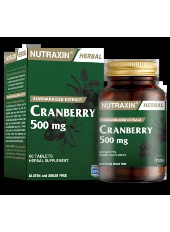 NUTRAXIN Herbal Cranberry 500 Mg 60 Tablets