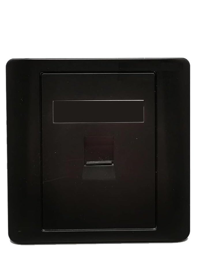 DKURVE Black CAT5E CAT6 Network Wall Socket RJ45 LAN Faceplate (1 Port) - Image 1