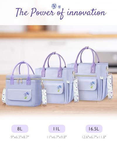 GLORIEROO Deluxe Insulated Lunch Box Bag Women - Leakproof Waterproof Cooler with Multi Pockets Removable Strap for Work Picnic - Teacher Mothers Day Christmas Birthday Gifts - Image 5