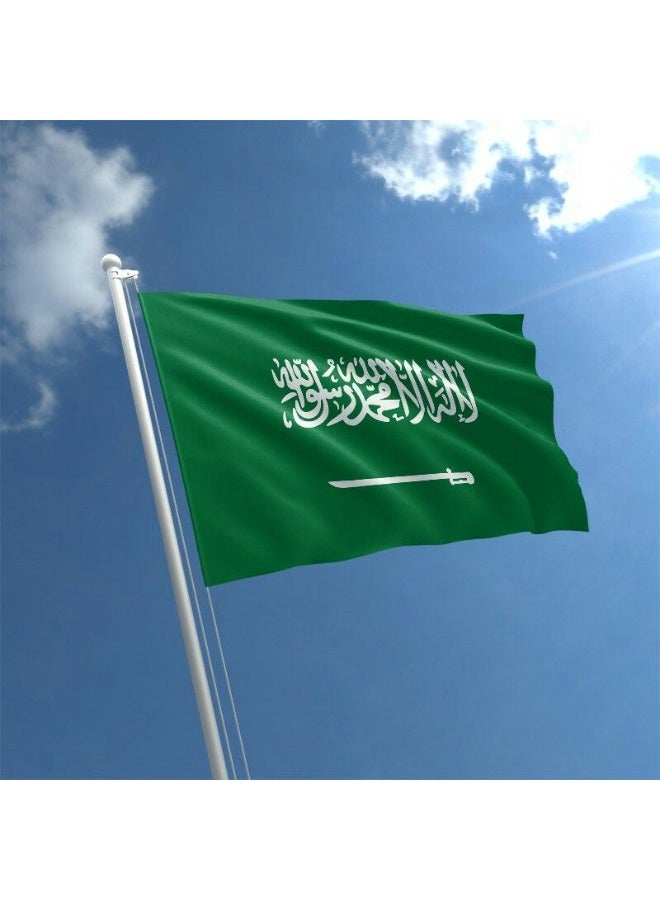 ARS Saudi Arabia Flag -Single Side Heavy-Duty 210D Satin, Saudi Arabia Flag for Outdoor/Indoor, Fade Resistant, Flag Day, And Home-Polyester, Sport Day, FIFA Cup-Size Available - Image 2