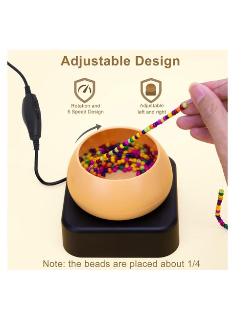 Electric Bead Spinner Kit With USB Power - Adjustable Speed, 3 Needles, For Making Bracelets & Jewelry