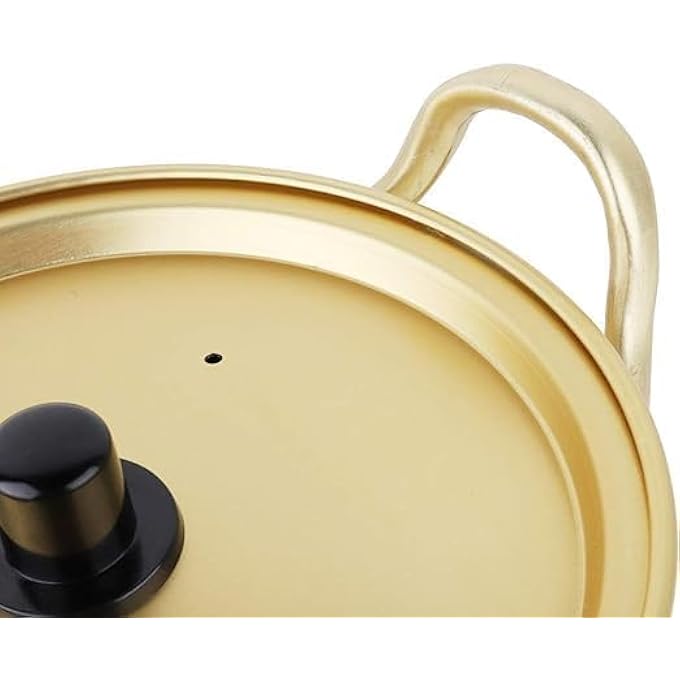 ريحني وعاء رامين مصنوع من سبائك الألومنيوم، وعاء نودلز كوري مضاد للصدأ، وعاء طبخ رامين كوري مع غطاء ومقبض مزدوج، وعاء معكرونة سريع التسخين لأواني الطبخ في المطبخ، حساء الكاري والمعكرونة واليخنة، 16 سم - Image 4