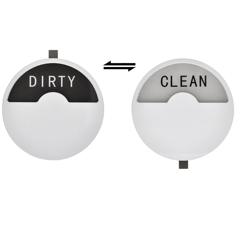 Kichwit Dishwasher Magnet, Clean Dirty Dishwasher Sign Magnetic, Tells Whether Dishes are Clean or Dirty, 3.5", Silver - Image 1