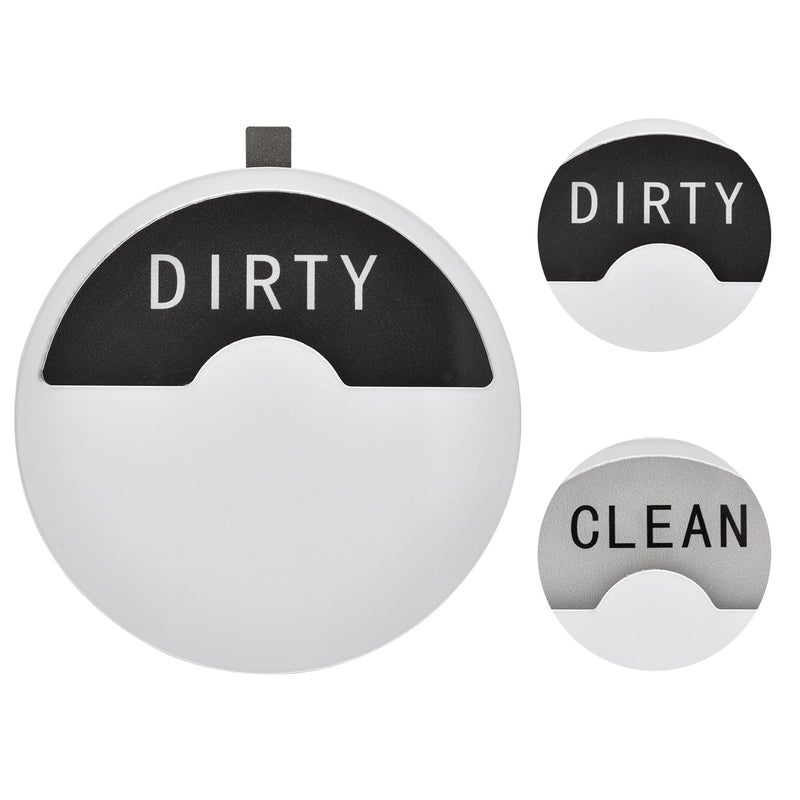 Kichwit Dishwasher Magnet, Clean Dirty Dishwasher Sign Magnetic, Tells Whether Dishes are Clean or Dirty, 3.5", Silver - Image 3