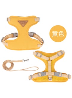 Cat Traction Belt Anti-slip Special Outdoor Use Walking Cat Rope English Short Vest Style Small Kitten Rope Workhorse Shape Yellow