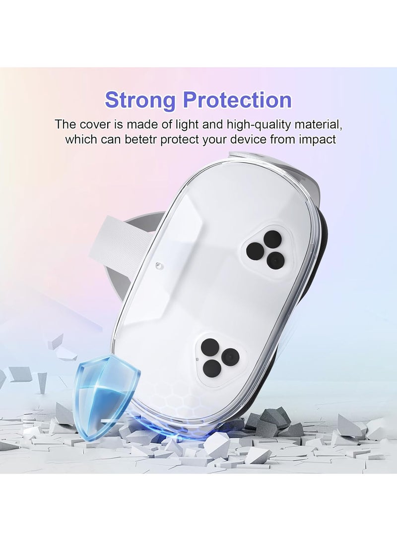 AOLION For Meta Quest 3S Accessories, TPU Protective Shell Cover Compatible with Oculus Quest 3S, VR Accessories Included Transparent Shell Cover, Lens Cover, Joystick Caps  - Image 5