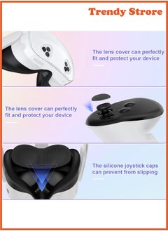AOLION For Meta Quest 3S Accessories, TPU Protective Shell Cover Compatible with Oculus Quest 3S, VR Accessories Included Transparent Shell Cover, Lens Cover, Joystick Caps  - Image 3