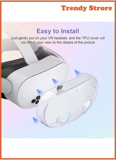 AOLION For Meta Quest 3S Accessories, TPU Protective Shell Cover Compatible with Oculus Quest 3S, VR Accessories Included Transparent Shell Cover, Lens Cover, Joystick Caps  - Image 4