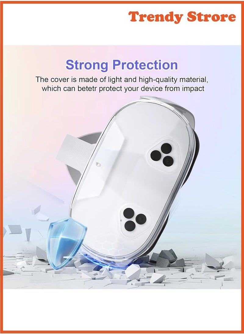 AOLION For Meta Quest 3S Accessories, TPU Protective Shell Cover Compatible with Oculus Quest 3S, VR Accessories Included Transparent Shell Cover, Lens Cover, Joystick Caps  - Image 5