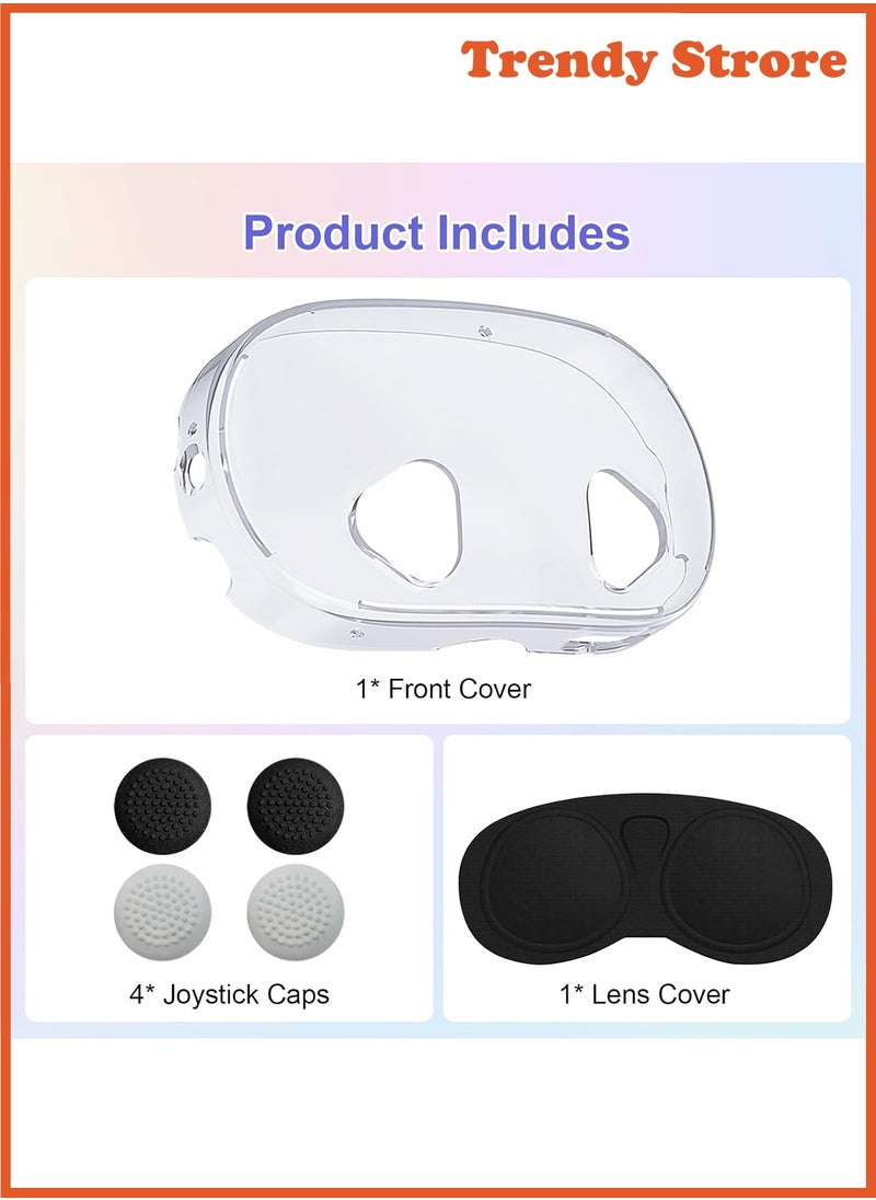 أوليون - لإكسسوارات Meta Quest 3S، غطاء حماية TPU متوافق مع Oculus Quest 3S، تشمل الإكسسوارات غطاء شفاف، غطاء عدسة، وأغطية عصا التحكم - Image 1