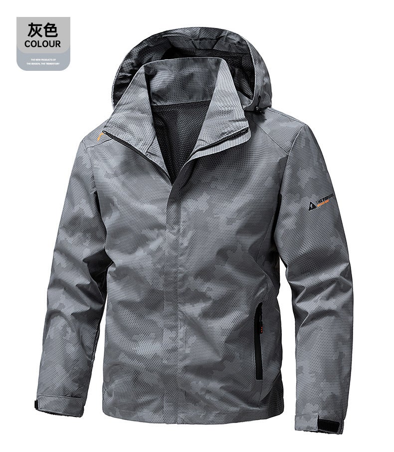 جاكيت تمويه جاكيت عمل للرجال ربيعي وخريفي عصري ماركة فضفاضة قابلة للإزالة مقاومة للرياح جاكيت رياضي غير رسمي - Image 1