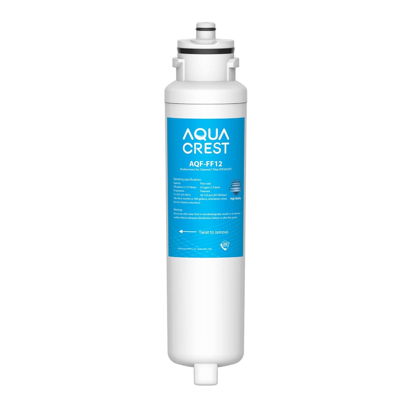 AQUA CREST DW2042FR-09 Refrigerator Water Filter, Replacement for Daewoo DW2042FR, Kenmore 46-9130, DW2042FR-09, Aqua Crystal DW2042F-09, FRN-Y22D2V, FRN-Y22D2W