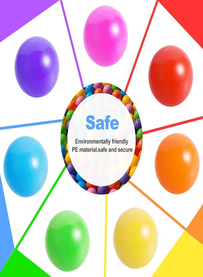 JRFOO Colorful Ball Pit Balls 100pcs for Kids, BPA & Phthalate Free, Crush Proof and Non-Toxic, Plastic Balls for Ball Pit with Reusable Net Bag - Perfect for Play Tents & Parties - Image 3