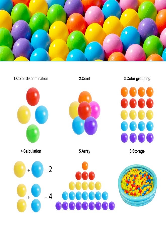 JRFOO Colorful Ball Pit Balls 100pcs for Kids, BPA & Phthalate Free, Crush Proof and Non-Toxic, Plastic Balls for Ball Pit with Reusable Net Bag - Perfect for Play Tents & Parties - Image 4