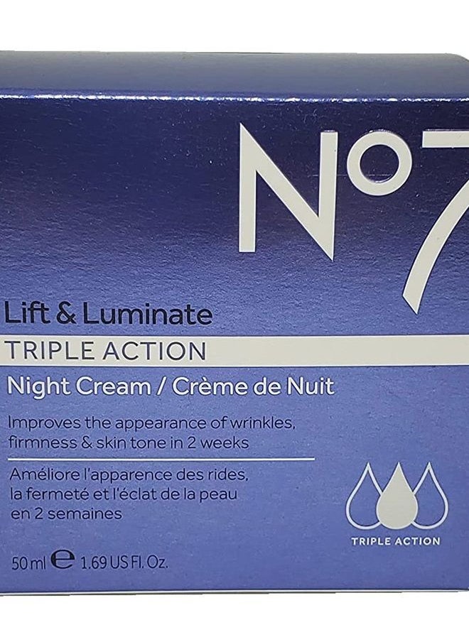 Boots - No7 Lift and Luminate Night Cream, 1.6 Fl. Oz. - Image 1