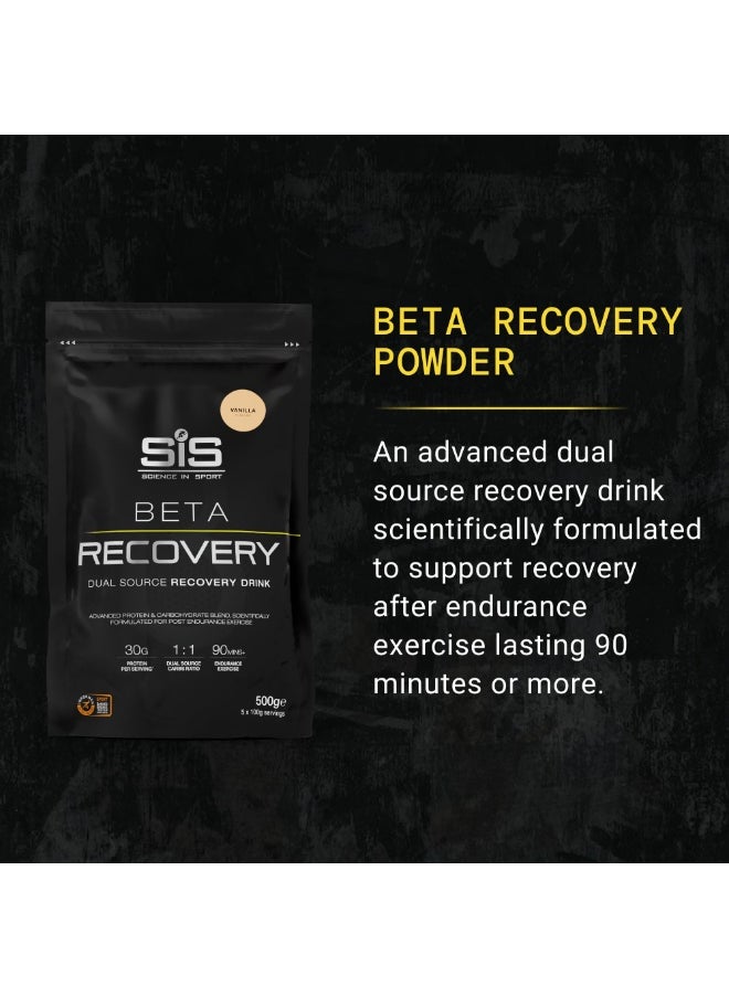 SIS BETA Recovery Dual Source Recovery Drink, advance protein & carbohydrate blend, scientifically formulated for post endurance excercise1:1 dual source carbs ratio, 90 mins endurance excercise | Vanilla Flavour, 30g Protein per Serving, 500g  - Image 2