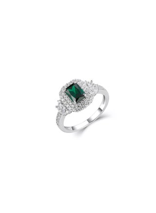 Platinum-Plated Natural 925 Sterling Silver Green Zirconia Ring - pzsku/Z0551F4C581A696EBFDC4Z/45/1747310668/440ccc87-8c9d-4352-a782-c61a186ac6e6