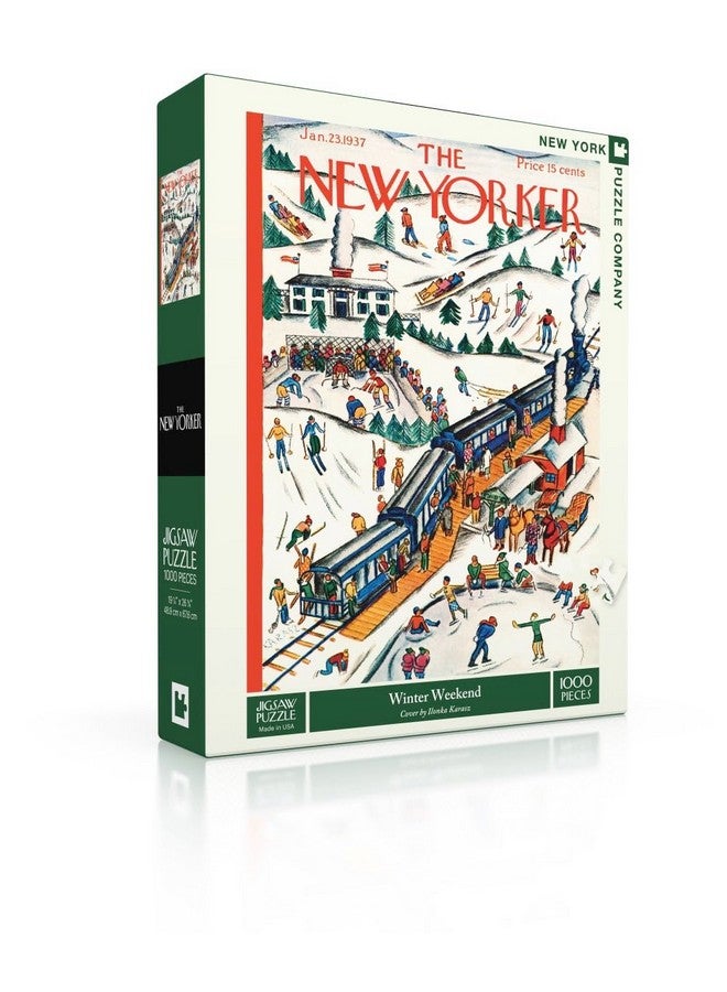 New York Puzzle Company - New Yorker Winter Weekend - 1000 Piece Jigsaw Puzzle for Adults by Ilonka Karasz - Image 2