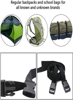 SYOSI Luggage Strap, Cargo Strap, Webbing Strap Heavy Duty Utility Strap for Outdoor Sports, Backpacking, Sleeping Bag Compression, Luggage, Bundling, Adjustable Suitcase Belt - 78 inches, Black 2 Pack  - Image 2