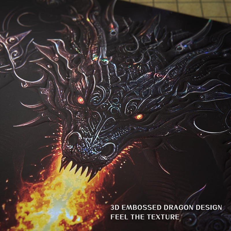 HNCCESG Fantasy RPG DM Screen 3D Embossed Dragon Design,Magnetic Foldable Game Master Screen for Tabletop Role-Playing Games,Premium Gift for RPG Storytellers and Gamers - Image 2