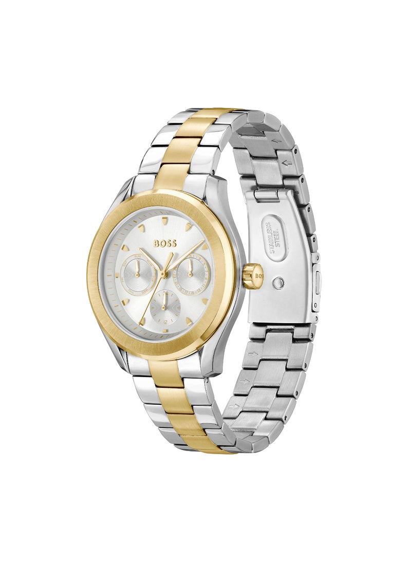 HUGO BOSS - HUGO BOSS WATCH ROUND ANALOG WOMEN'S SILVER WHITE CASE WATCH - 1502746 - Image 1