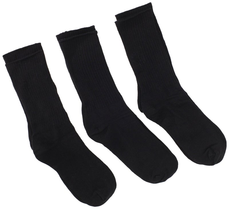 Jefferies Socks Big Boys' 9-1 Seamless Casual Crew (Pack of 3), Black, Small (31100) - Image 4